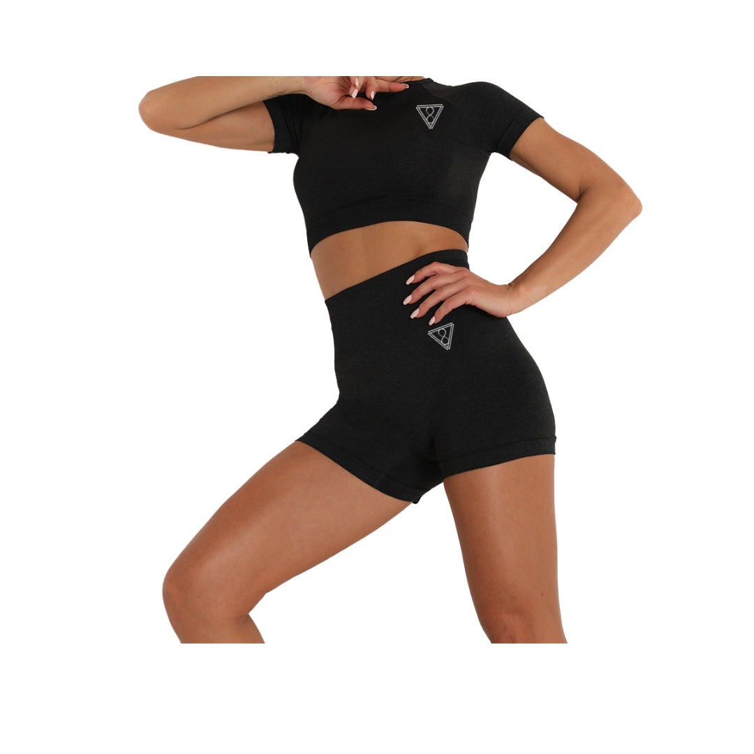 High Waisted Shorts & Crop Top Set