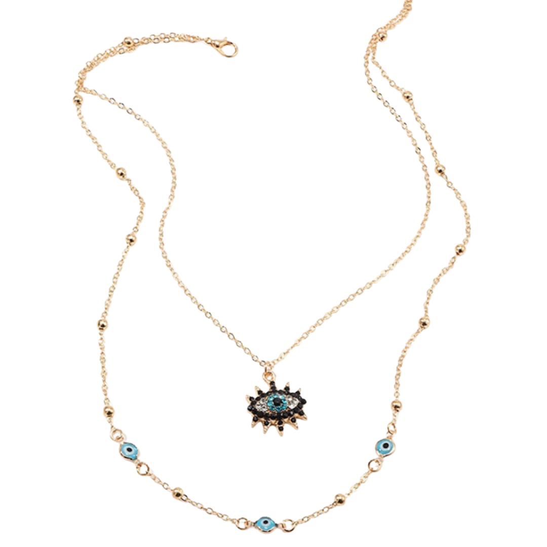 Double Layer Evil Eye Necklace